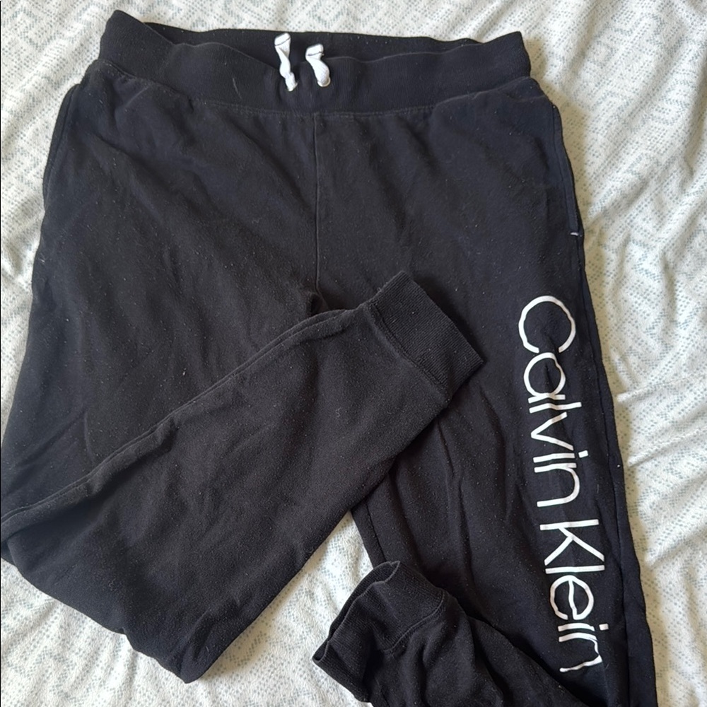 Calvin Klein Black Sweatpants with White Logo